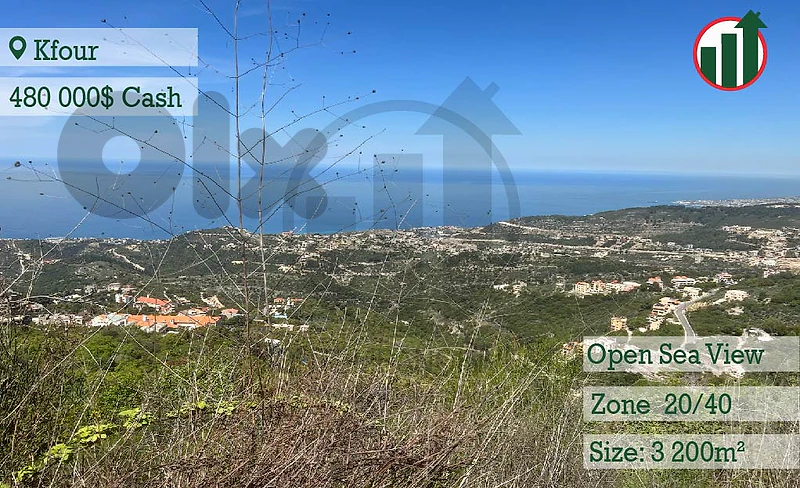 Land for sale in Kfour with Open View !!