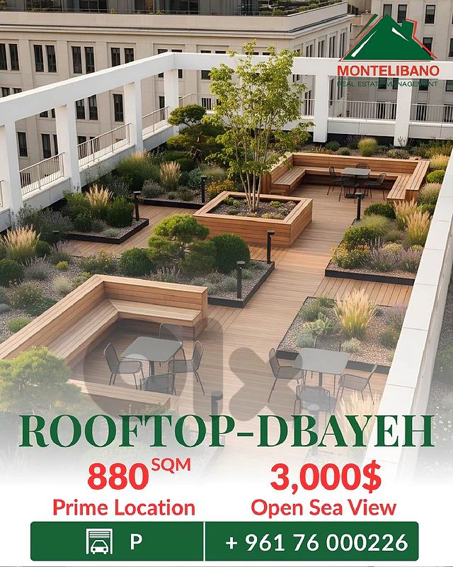 Prime Location 880 sqm Rooftop in Dbayeh with Sea View