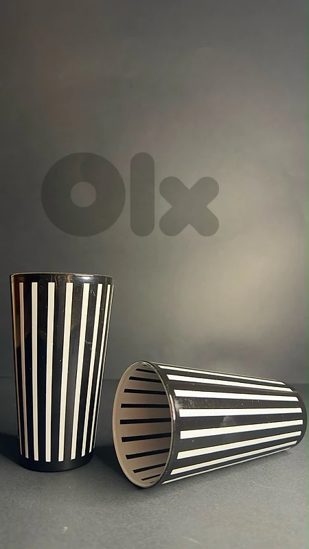 Black and White striped cups Joy