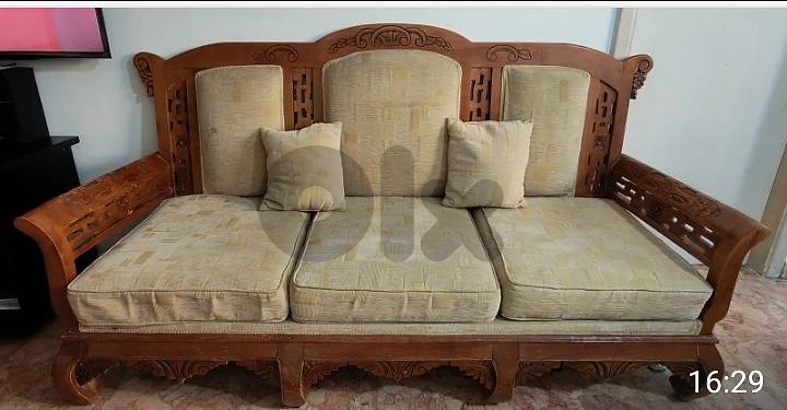 living room wood sofa
