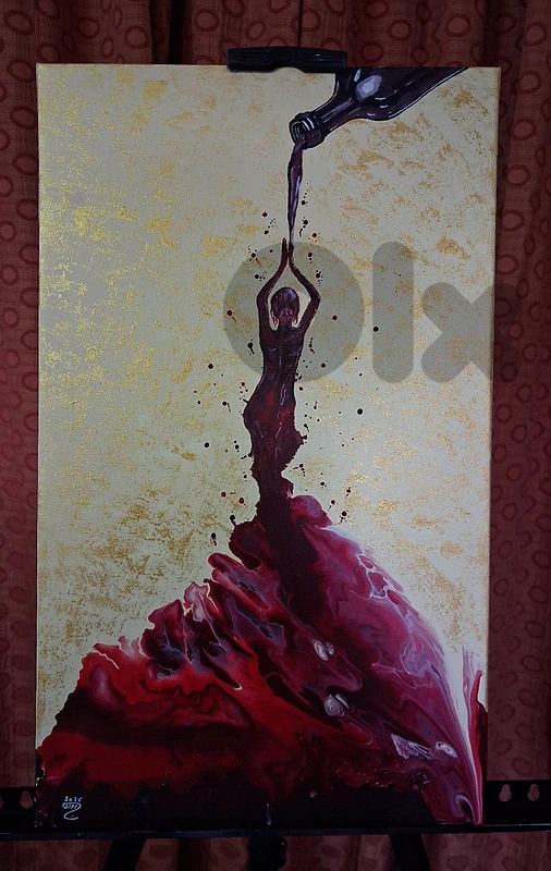 creative acrylic painting لوحة اكريليك رسم يد