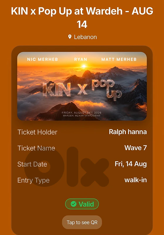 Lin X Pop Up tickets Faraya