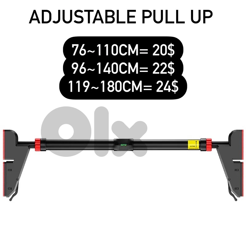 New Adjustable pull up bar no need to screws