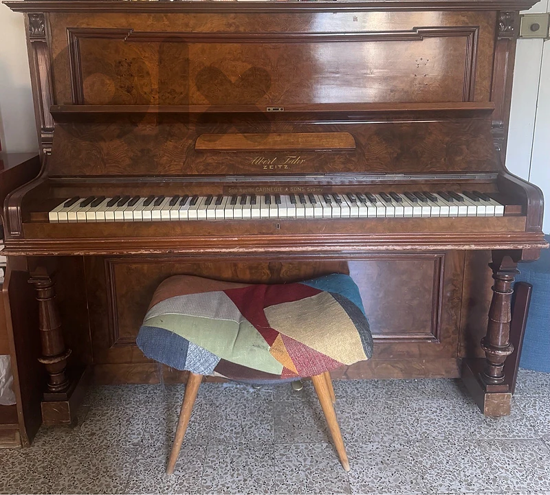 Antique Albert Fahr Upright Piano