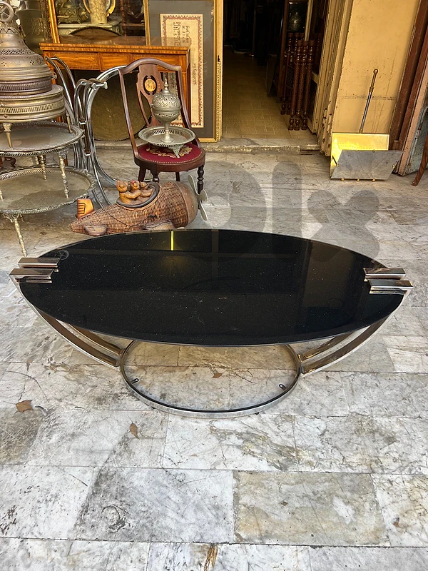 Vintage table salon crome 1970’s طاولة نص كروم تصميم السبعينات