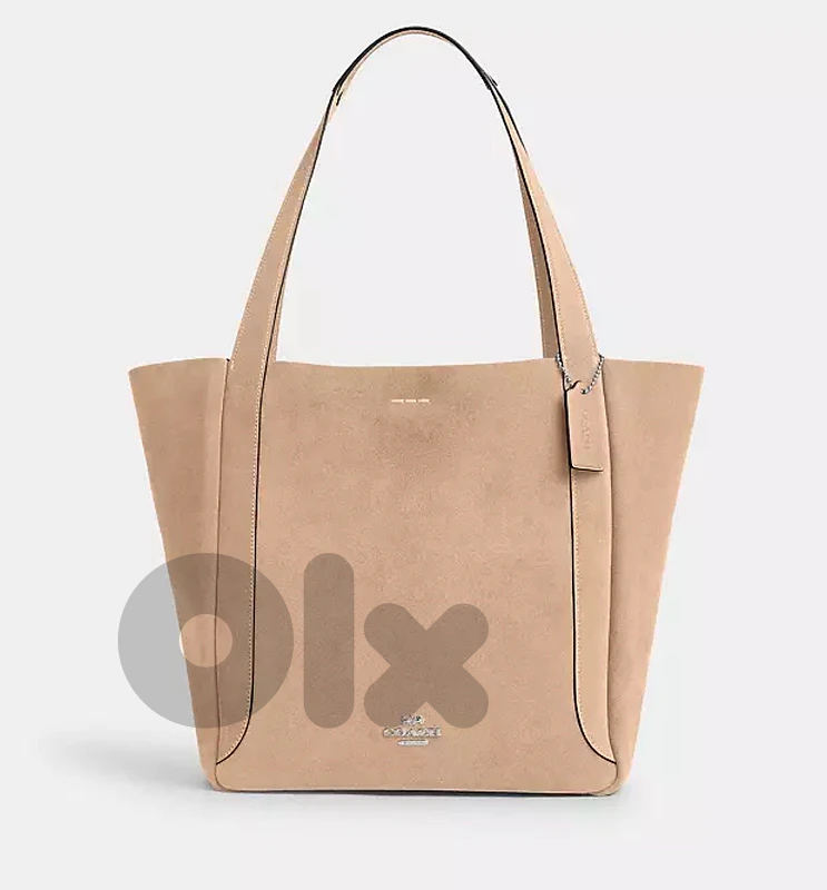 Coach Hadley Tote Bag in Suede – Beige/Taupe – New