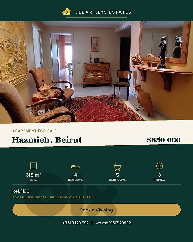 Apartment For Sale — Hazmieh, Baabda Apartment For Sale — Hazmieh, Baabda