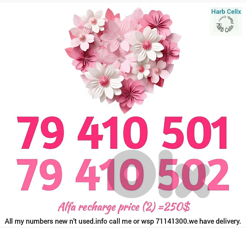 Special Couple & price Alfa recharge رقمين مميزين ألفا تشريج