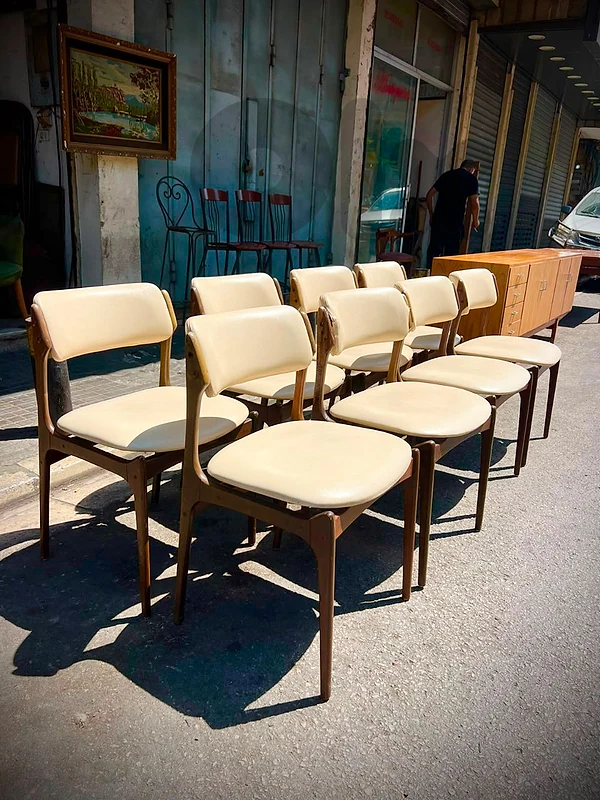 set of 8 Dining chairs by Erik Bush 1960's verry good condition