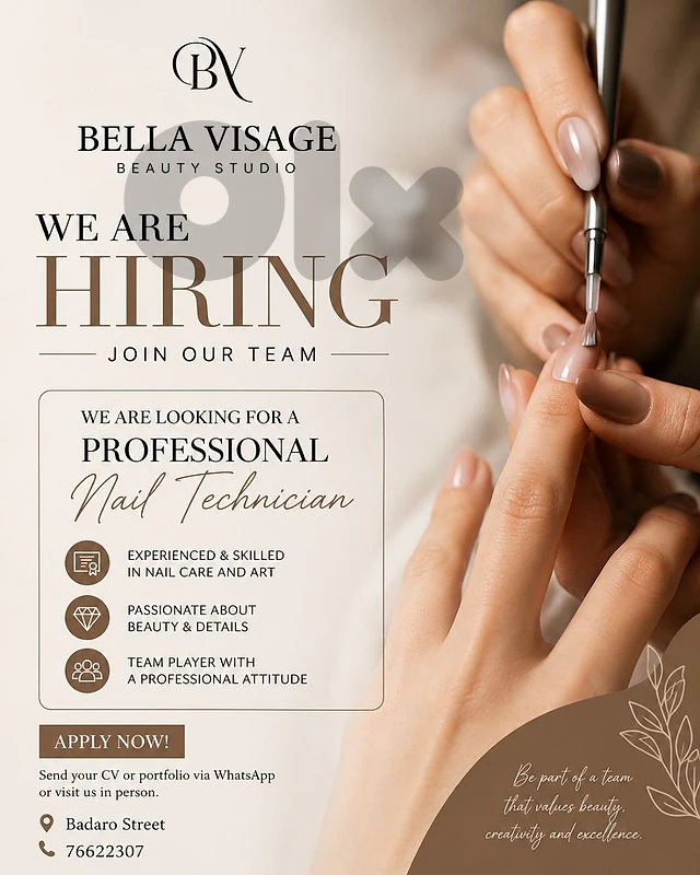 Only for Female Nails Technician
