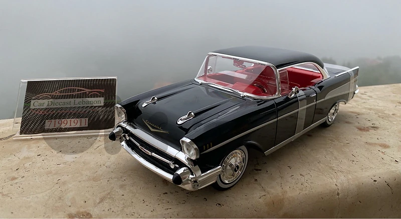 diecast model car chevrol bel air model car 1/18 in black