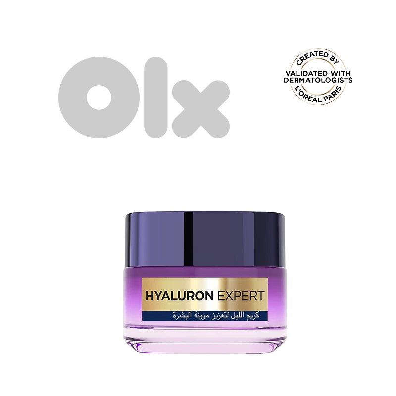 L’Oréal Paris, Hyaluron Expert, Replumping and Moisturizing Night Cream, against Fine Lines, for Intense Hydration, with Hyaluronic Acid, 50ml