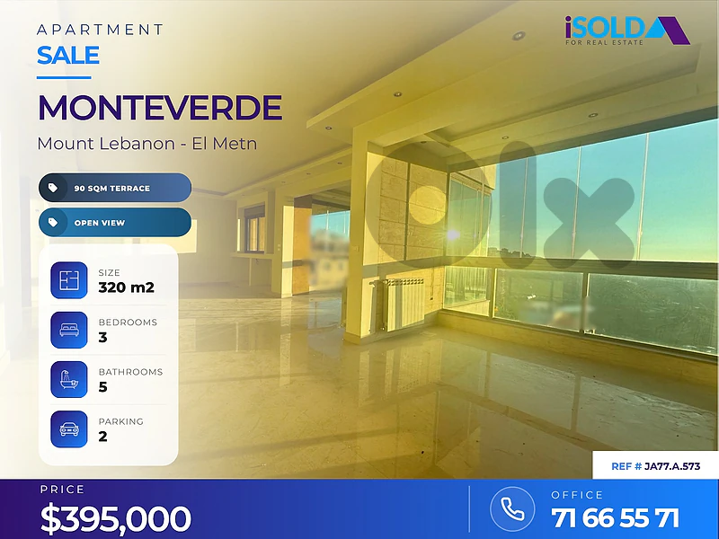 A 320 m2 duplex apartment + terraces + open view 4sale in Monteverde