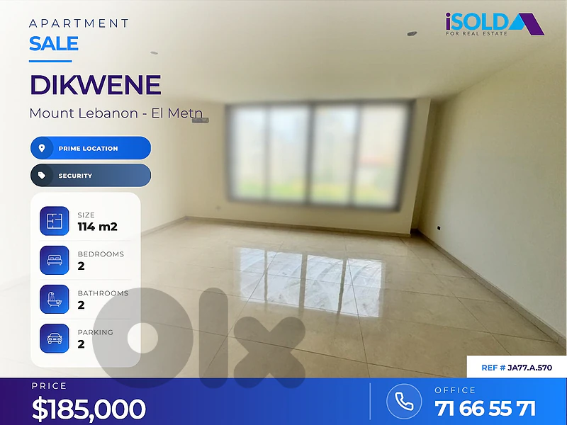 A 114 m2 apartment for sale in Dikwene