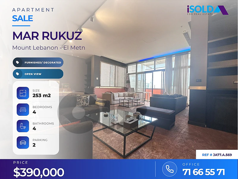 A decorated furnished 240 m2 duplex apart + terrace 4sale in Mar Rukuz