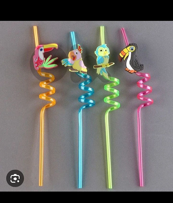 stunning kids colorful straws with 3D design