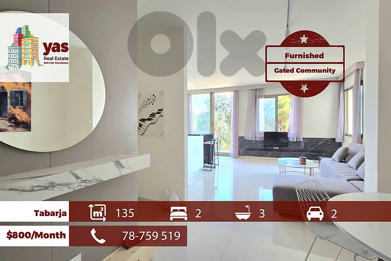 Tabarja 135m2 | Furnished | Rent | Gated Community | Sea View | ABA