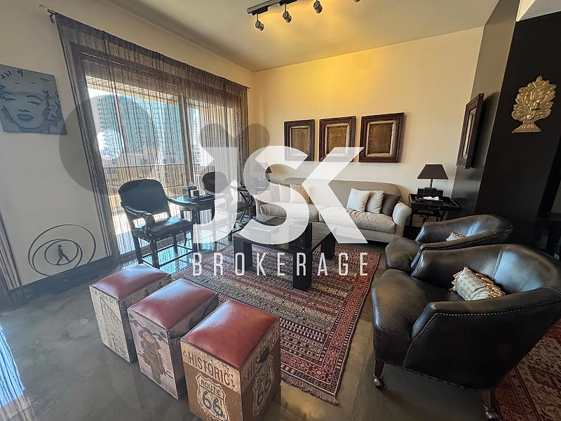 L22276 Rooftop High-End Apartment For Rent in Hamra, Ras Beirut