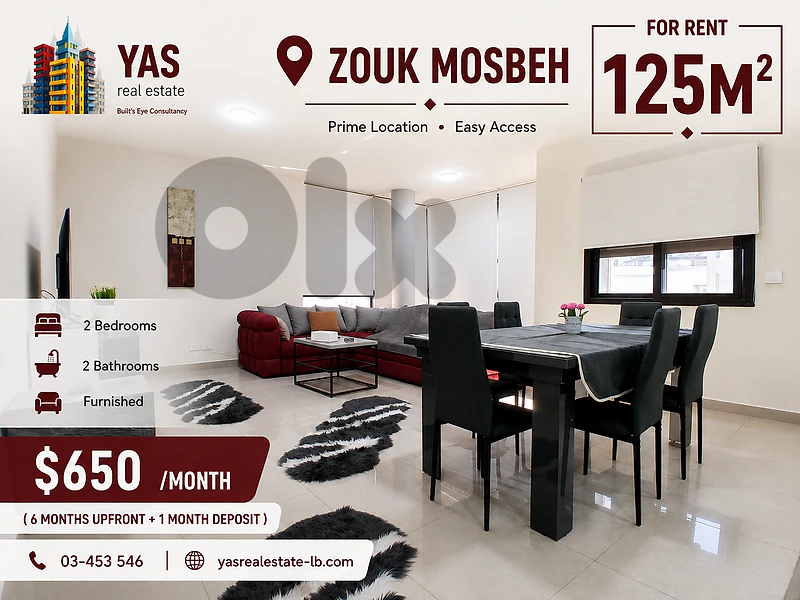 Zouk Mosbeh 125m2 | Fully Furnished | Mint Condition | Rent | YV |