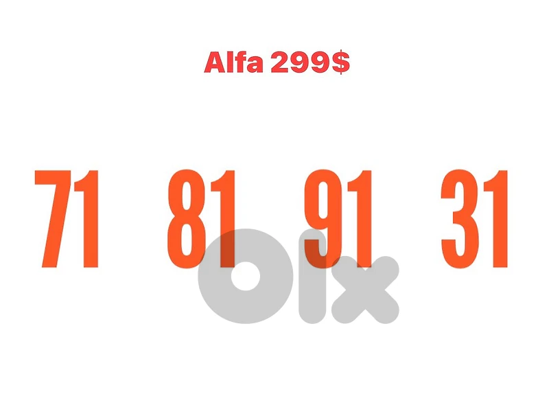 Alfa Special Number 71 81 91 31  we deliver all leb