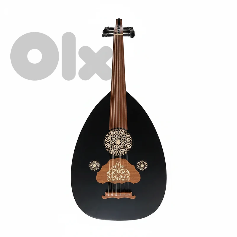 Damascus Iraqi Oud Black Finish - Fixed Bridge