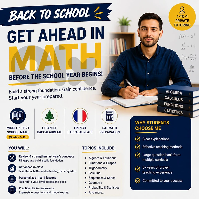 Private Math Tutoring – School & University