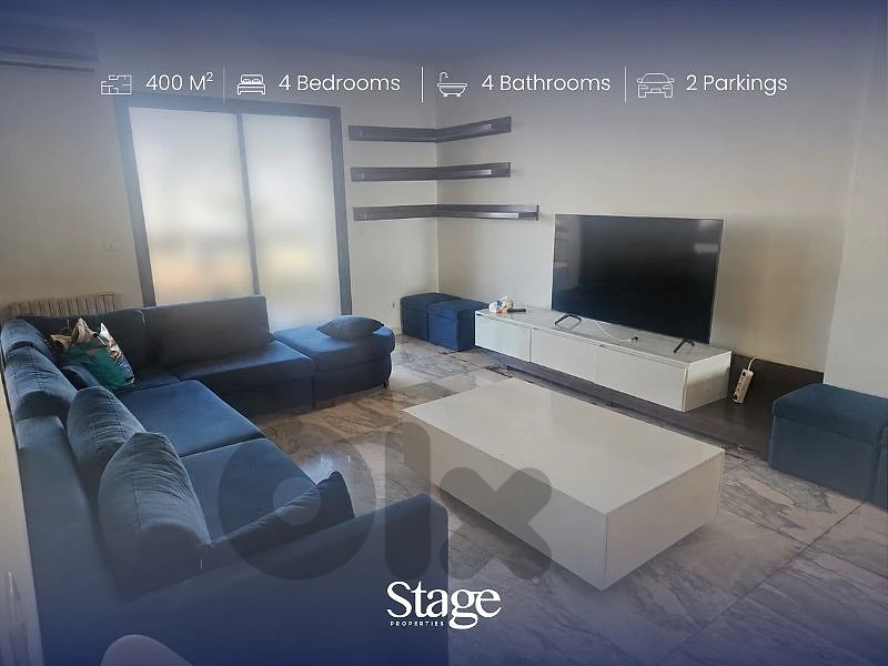 Semi-Furnished Apartment with Sea & Mountain Views in Kaslik For Rent