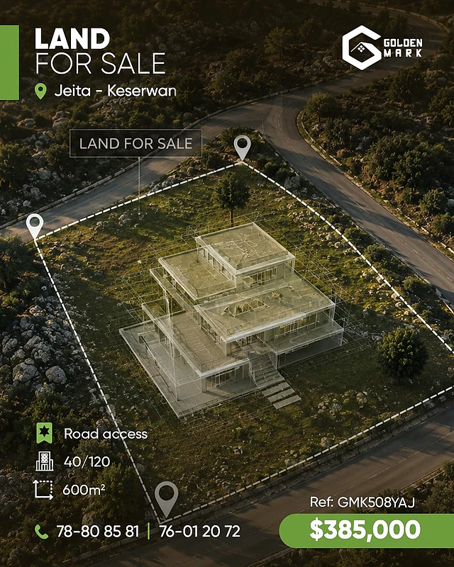 GMK508YAJ - Land For Sale In Jeita  - أرض للبيع في جعيتا
