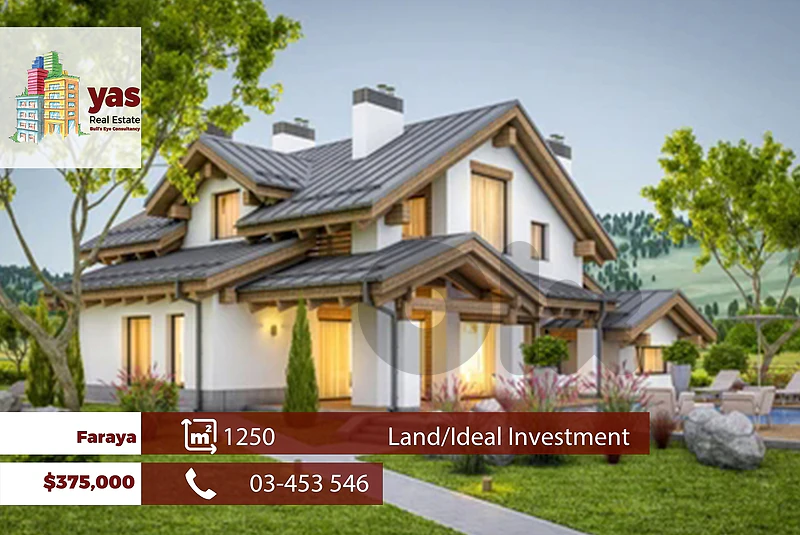Faraya 1250m2 | Land | Ideal Investment | Coeff 25/50 | WA