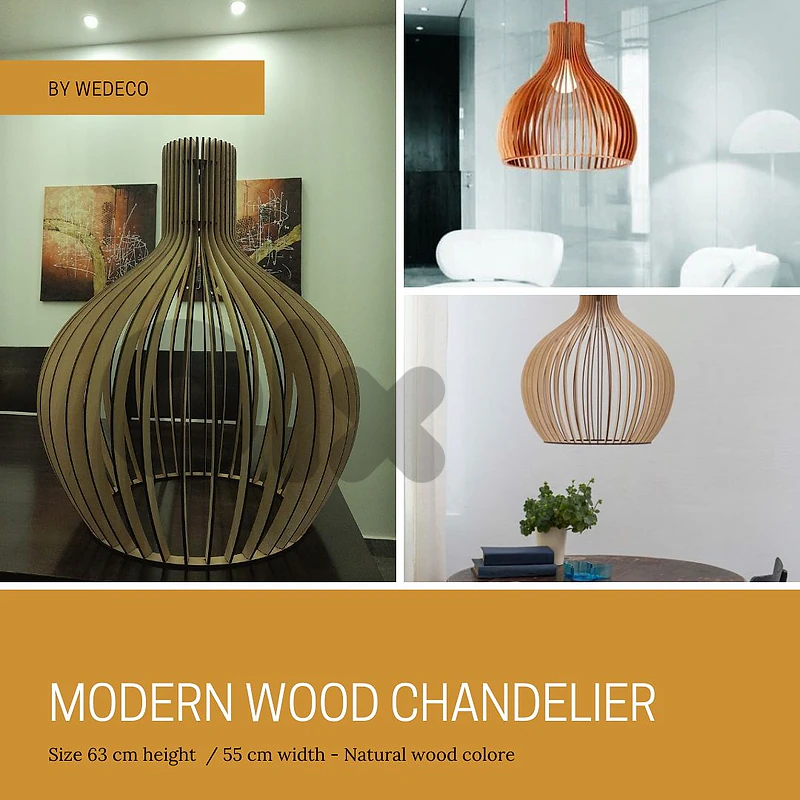 wooden wooden hanging lamp