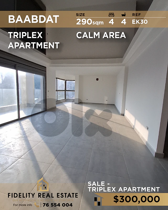 Apartment for sale in Baabdat EK30 شقة  للبيع في بعبدات