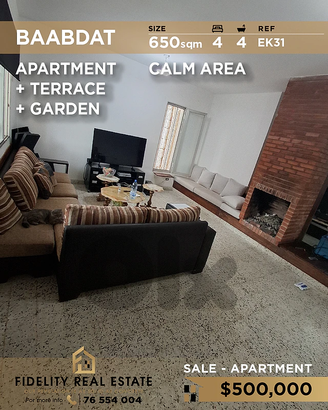 Apartment for sale in Baabdat EK31 شقة  للبيع في بعبدات