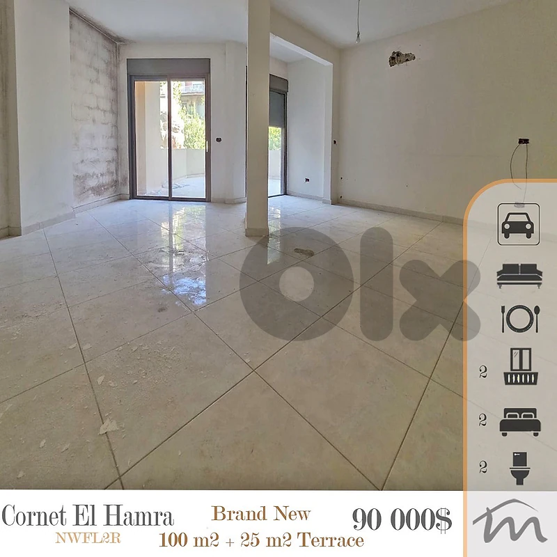 Kornet El Hamra | 100m² + 30m² Terrace | Building Age 8 | Prime Catch