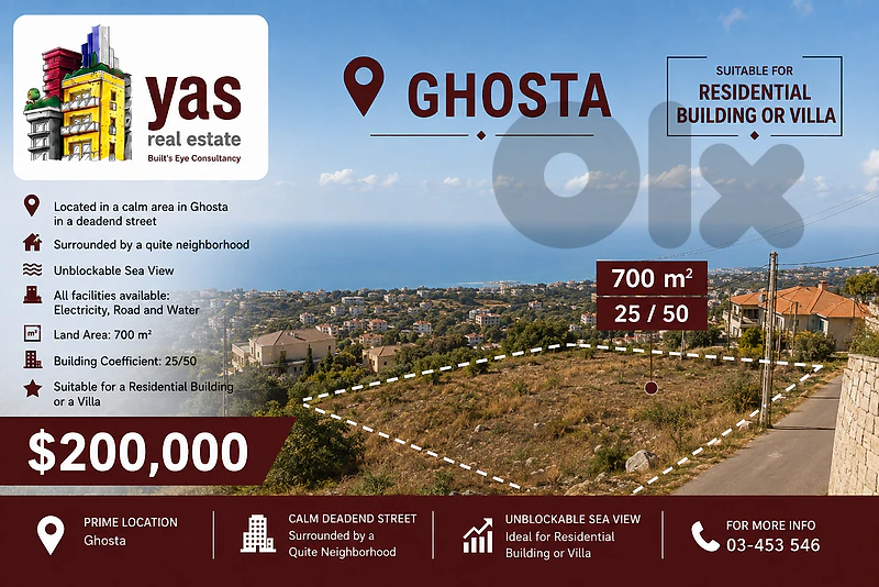 Ghosta 1100m2 | Land | Residential | Calm Area | Unlockable View | WA