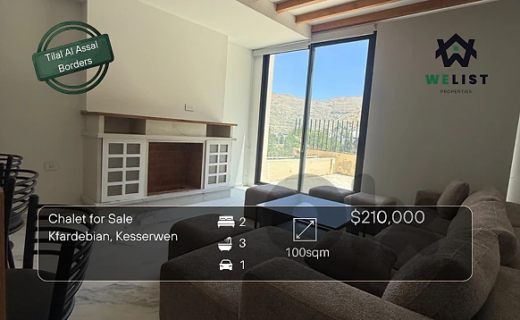 Chalet Duplex + Terrace for sale in Kfardebian شاليه للبيع في كفرذبيان