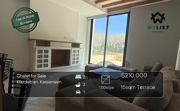 Chalet Duplex + Terrace for sale in Kfardebian شاليه للبيع في كفرذبيان
