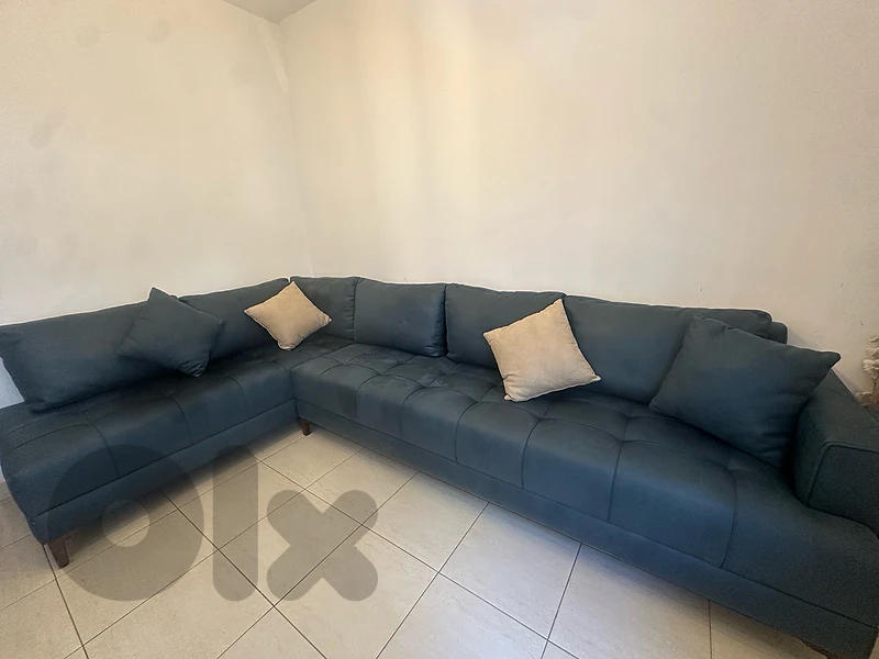 Velvet L shape sofa