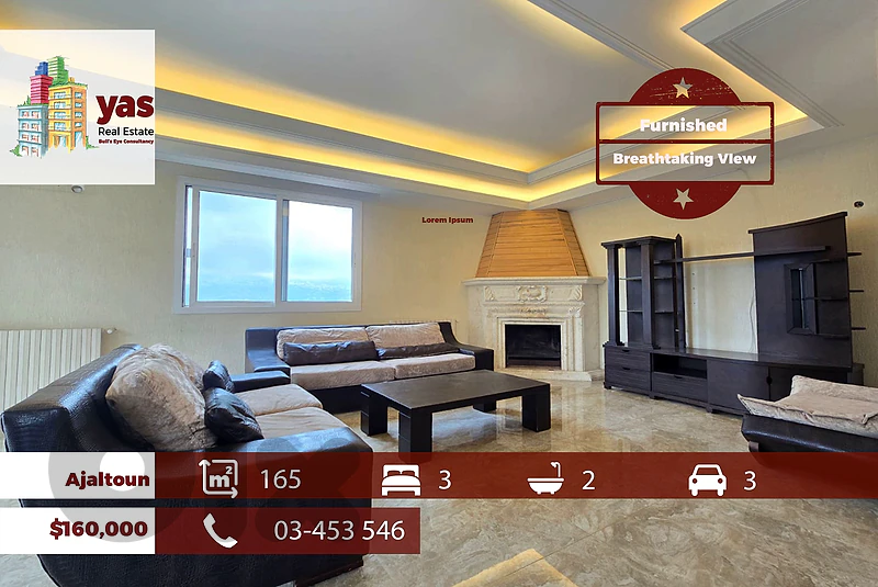 Ajaltoun 165m2 | Furnished | Calm Area | Breathtaking View | DA