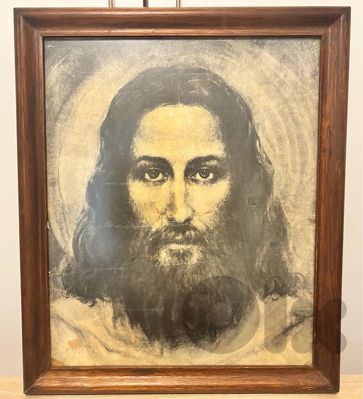 vintage framed Jesus poster