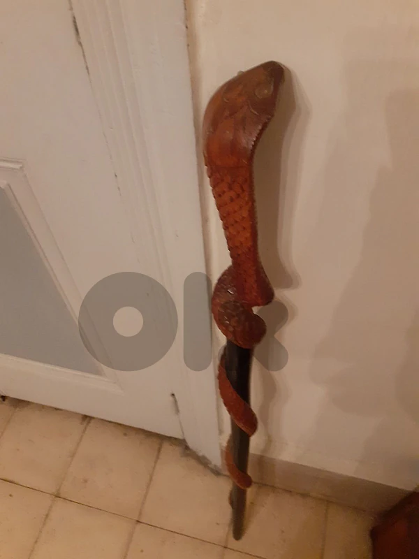 عصا خشبية على شكل ثعبان