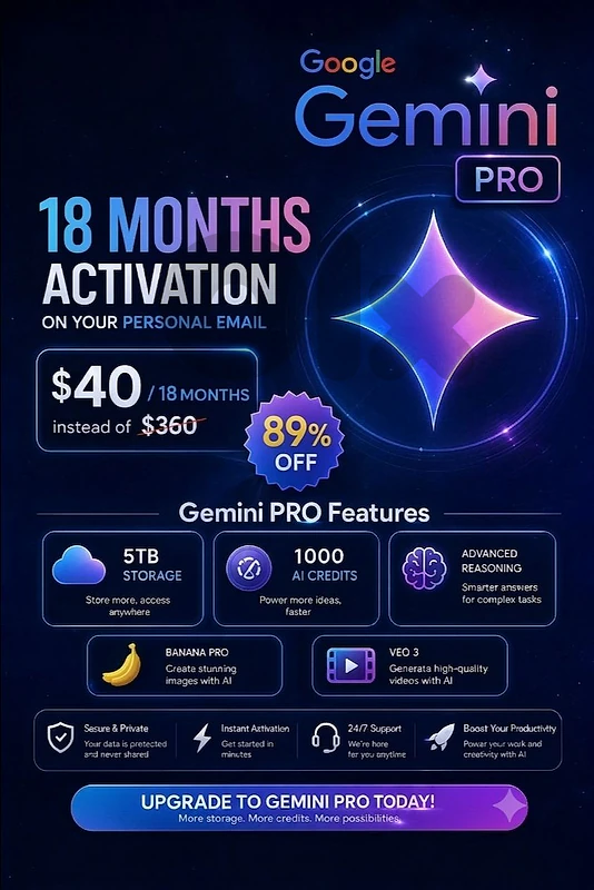 Google Ai Gemini Pro 18 Months