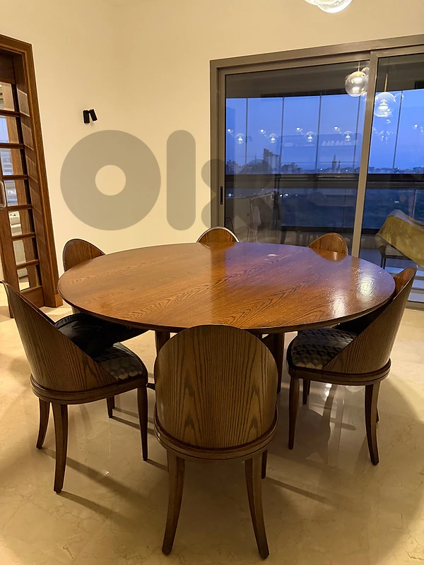 solid wood dinning table 6 chairs 180cm