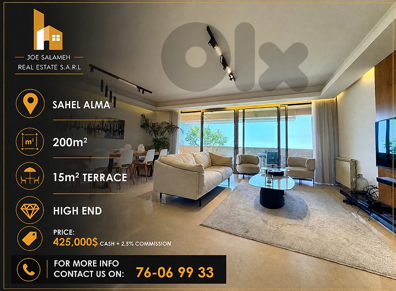 Apartment for sale in Sahel Alma Sea View 200m2+15m2 Terrace 425,000$