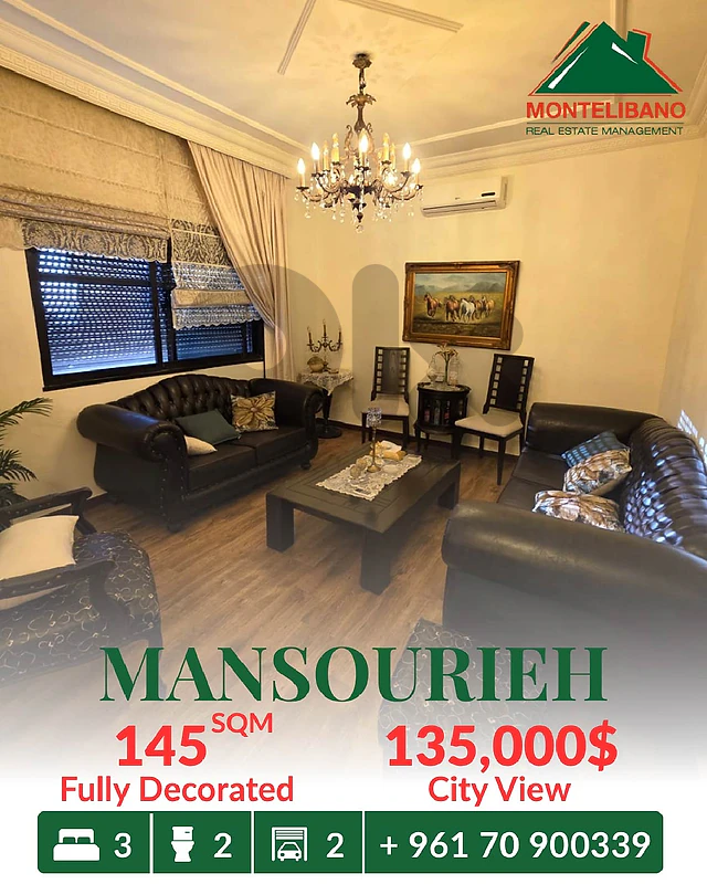 145 sqm Apartment For Sale in Mansourieh منصورية