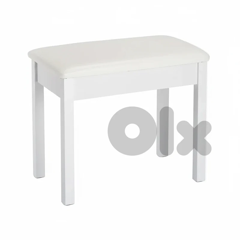 Piano Padded Bench, White