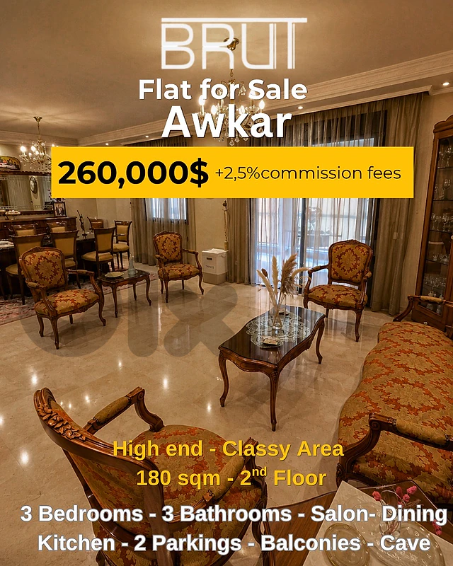 180 sqm apartment for sale in Awkar Saydet el Mghara 180 sqm apartment for sale in Awkar Saydet el Mghara