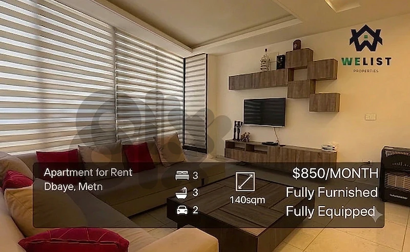 Apartment for Rent in Dbayeh, Metn