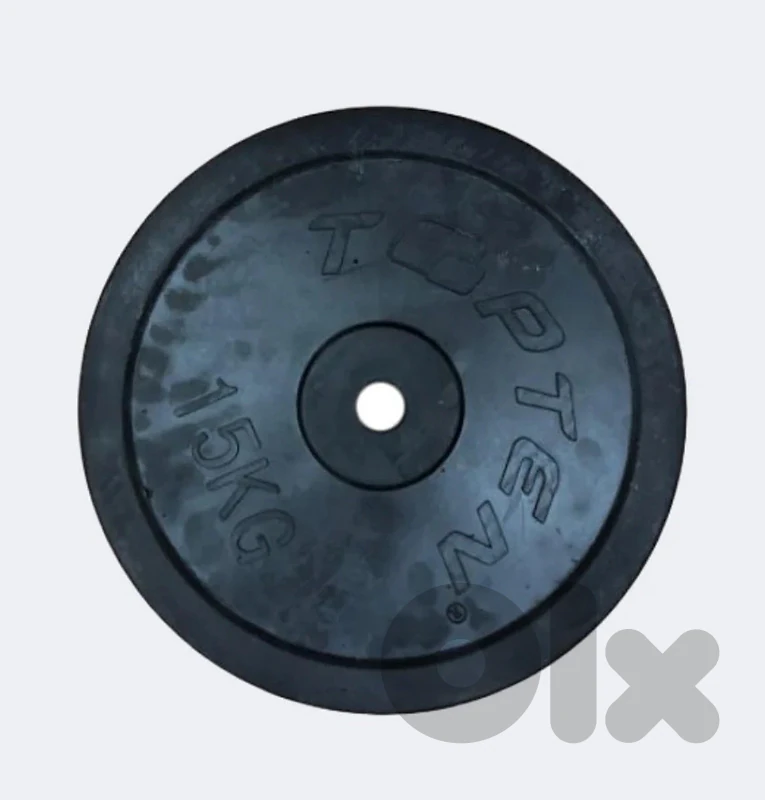 2 Fitness Factory Rubber Covered Plate 26 Mm 15 Kg Weight Black