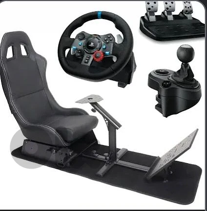 Logitech Full Racing Setup (Wheel +Pedals + Shifter + Racing Seat)