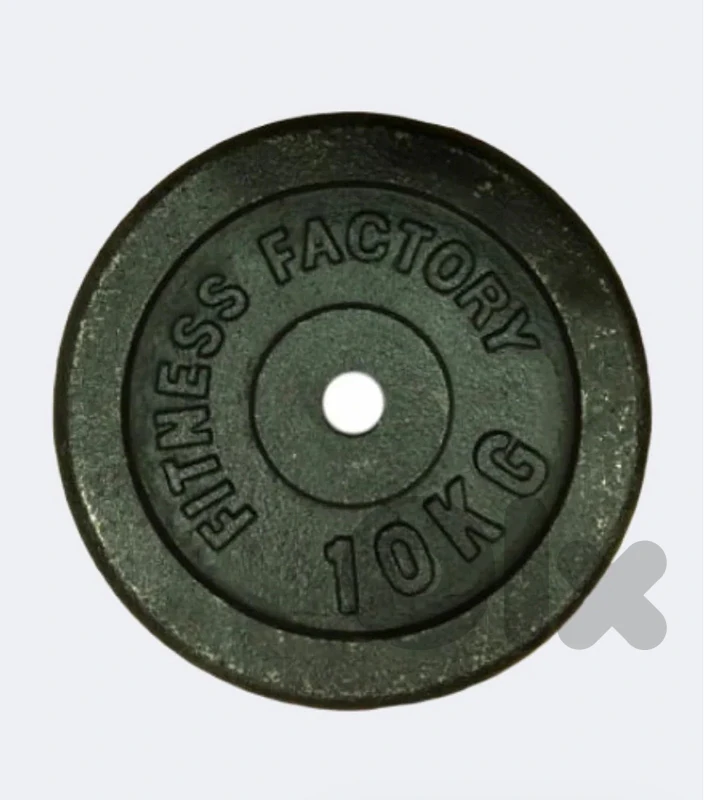 2 Fitness Factory Painted Plates 10 Kg Weight Black
